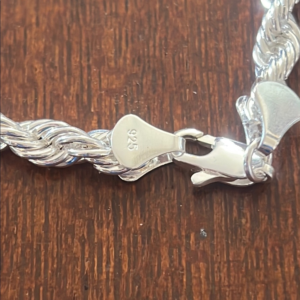 Silver filled Rope Chain Bracelet - Picture 2 of 6